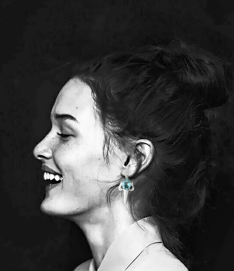 Sale-Kristall Ohrringe Blau & Gold, Kristall Ohrringe, Kristall Ohrhänger Blau Ohrhänger, Kristall von taneesijewelry