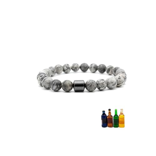 Glame Anti-Alkohol-Armband für Damen und Herren, Glame International, Anti-Alkohol-Perlenarmband, natürlicher Tigerauge, Vulkanstein, Schutzarmbänder, Getränkelinderung, Angstzustände von tanguan