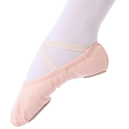 Ballettschuhe mädchen Ballettschläppchen Tanzschuhe Damen Stretch-Leinwand für Kinder Erwachsene rosa 31 … von tanzdunsje