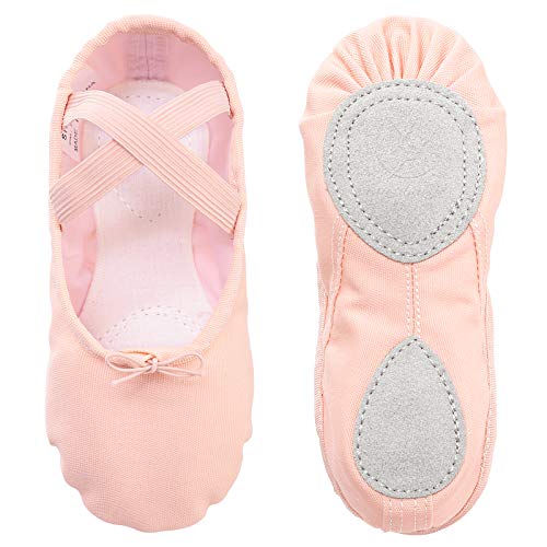 Ballettschuhe Tanzschuhe Ballerinas ballettschläppchen tanzschläppchen Gymnastikschuhe Segeltuch für Mädchen Kinder Damen,Rosa 24 … von tanzdunsje