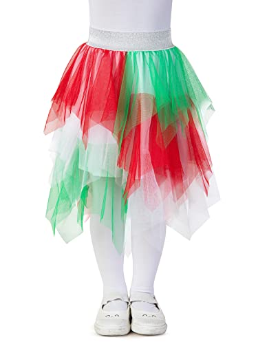 Tüllrock für Mädchen Elastischer Bund, Unregelmäßiges Tutu Tütü Rock mit Unterrock,Tüllrock für Kinder Teenager Erwachsene für Tanz Party Kostüm(Blau+lila+Hellrosa,L) von tanzdunsje