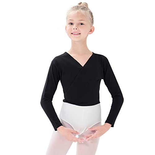 tanzdunsje Ballett Wickeljacke Mädchen Kinder Baumwoll Tanz Ballettjacke Langarm für Damen von tanzdunsje