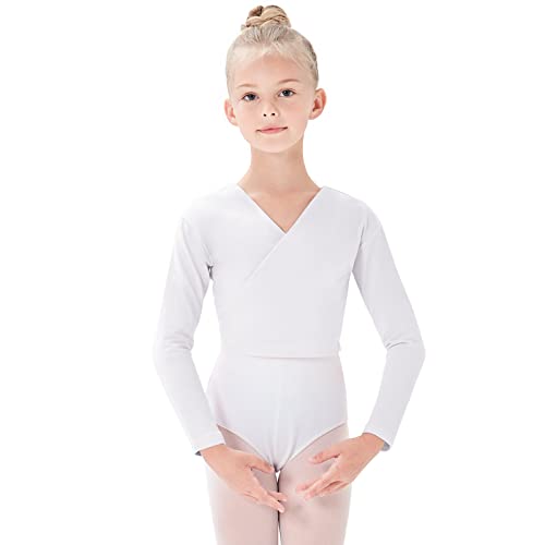 tanzdunsje Ballett Wickeljacke Mädchen Kinder Baumwoll Tanz Ballettjacke Langarm für Damen von tanzdunsje