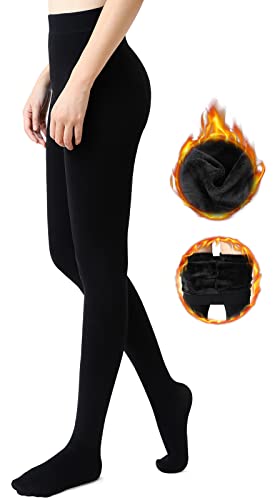 tanzdunsje Damen Strumpfhosen Winter Thermo strumpfhos Damen Gefütterte strumpfhos Hohe Taille Strumpfhosen Warm Fleece Pantyhose von tanzdunsje