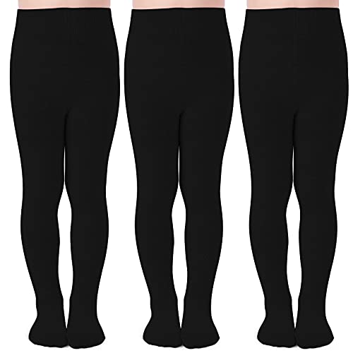 tanzdunsje Mädchen Strumpfhosen Kinder Strickstrumpfhose Baumwolle 3 Pack halten warm von tanzdunsje