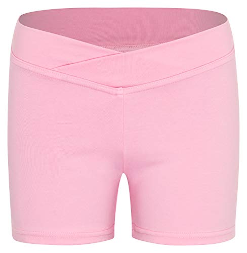 tanzmuster ® Balletthose Mädchen kurz - Abby - aus weichem Baumwollstoff Kurze Hose fürs Kinder Ballett in rosa, Größe:152/158 von tanzmuster