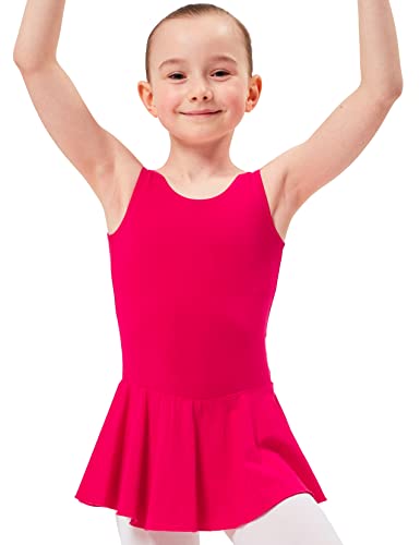 tanzmuster ® Ballettkleid Mädchen ärmellos - Nora - Baumwolle - Ballettbody Kinder Ballett Trikot in pink, Größe 104/110 von tanzmuster