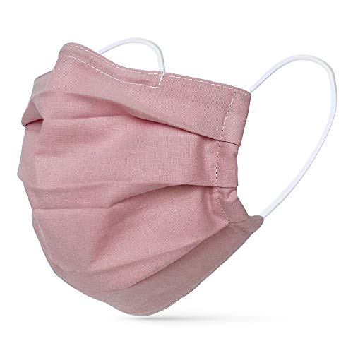 tanzmuster ® Gesichtsmaske für Erwachsene - Stoffmaske mit Nasenbügel und Filtertasche - Alltagsmaske waschbar - 100% Baumwolle OEKO-TEX Standard 100. Hauchdünn 03-Rosa M/L von tanzmuster