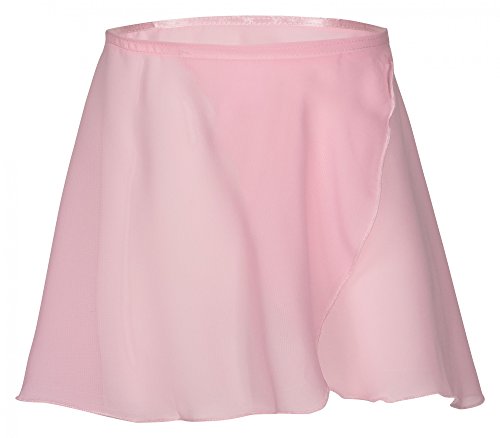 tanzmuster ® Wickelrock Mädchen Ballett - Emma - aus transparentem Chiffon - lockerluftiger Ballettrock zum Binden für Kinder in rosa, Größe:104/110 von tanzmuster