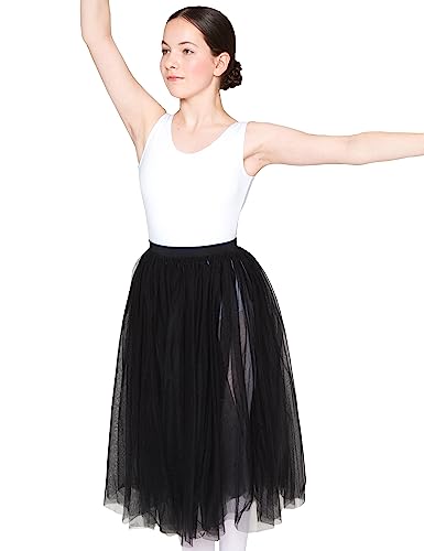 tanzmuster Ballettrock Damen - Yvonne - 2 Lagen Tüll - Tüllrock für Ballett und Tanz - schwarz 40 - Ballettkleidung für Erwachsene von tanzmuster