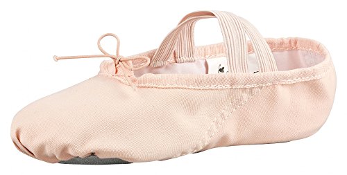 tanzmuster Ballettschuhe Mädchen - DANI - ganze Ledersohle- Rosa-Apricot Größe 22 - Ballettschläppchen für Kinder - rosa Tanzschuhe fürs Ballett von tanzmuster