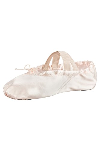 tanzmuster Ballettschuhe Mädchen - Nicky - Satin - ganze Ledersohle - Ballettschläppchen für Kinder - rosa, Größe:26 von tanzmuster