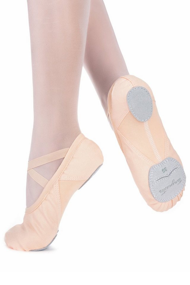 tanzmuster Ballettschuhe Mika mit Baumwoll-Stretcheinsatz Tanzschuh Ballettschläppchen Mika mit Baumwoll-Stretcheinsatz von tanzmuster