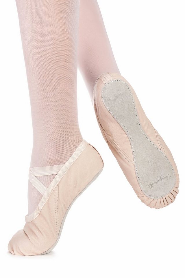 tanzmuster Ballettschuhe Sasha aus Leder mit ganzer Ledersohle Tanzschuh Ballettschläppchen für Mädchen von tanzmuster