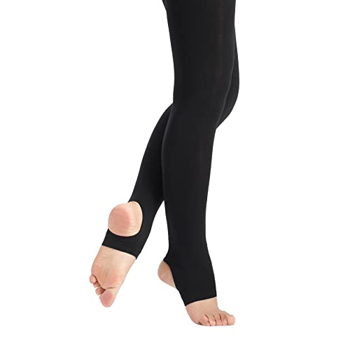 tanzmuster Ballettstrumpfhose Damen - Dalia - mit Steg - Schwarz Größe S - schwarze Strumpfhose fürs Ballett - Ballettkleidung für Erwachsene von tanzmuster