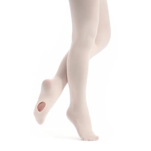 tanzmuster Ballettstrumpfhose Damen - Dana - mit Ballenloch - Ballett-rosa Größe M - rosa Strumpfhose fürs Ballett - Ballettkleidung für Erwachsene von tanzmuster