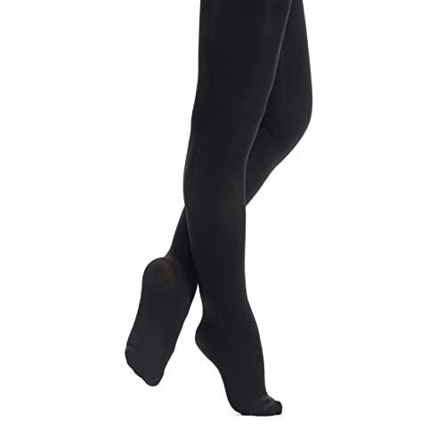 tanzmuster Ballettstrumpfhose Damen - Kira - mit Fuß - Schwarz Größe L - schwarze Strumpfhose fürs Ballett - Ballettkleidung für Erwachsene von tanzmuster
