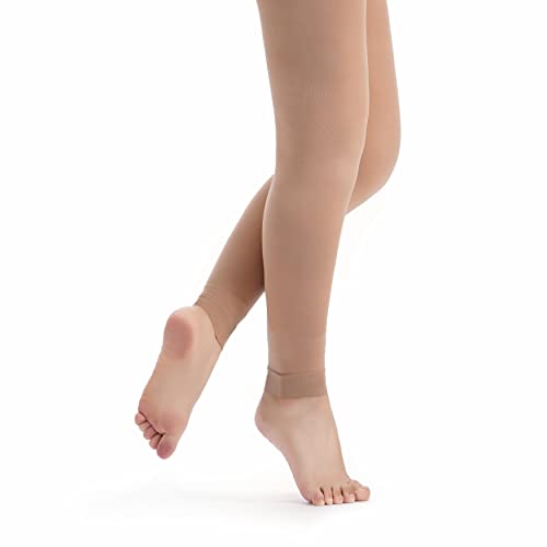 tanzmuster Ballettstrumpfhose Damen - Nina - ohne Fuß - Bronze Größe S - Strumpfhose hautfarben fürs Ballett - Ballettkleidung für Erwachsene von tanzmuster