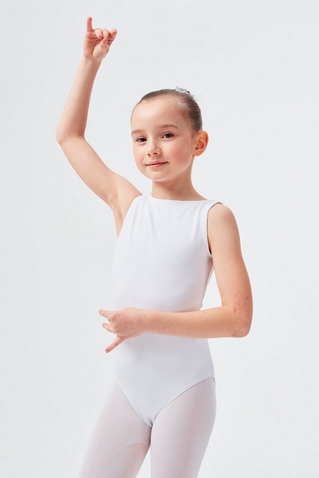 tanzmuster Body Ballettbody Linda mit tiefem Rückenausschnitt ärmelloses Trikot fürs Kinder Ballett von tanzmuster