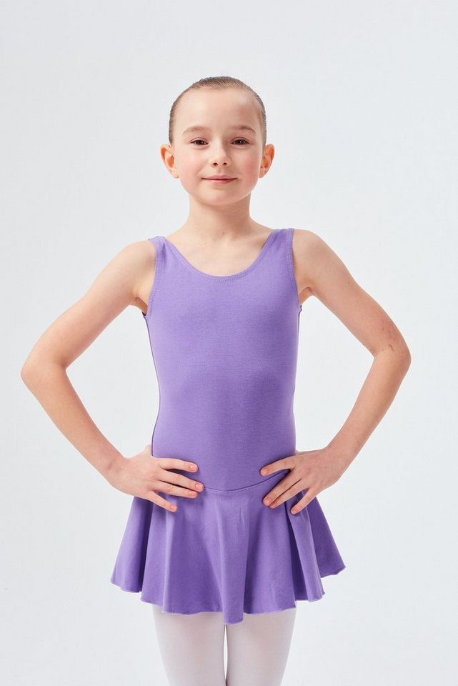 tanzmuster Bodykleid Ballett Trikot Nora mit Röckchen Ballettkleid für Mädchen aus wunderbar weichem Baumwollmaterial von tanzmuster