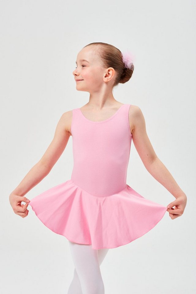 tanzmuster Bodykleid Ballett Trikot Nora mit Röckchen Ballettkleid für Mädchen aus wunderbar weichem Baumwollmaterial von tanzmuster