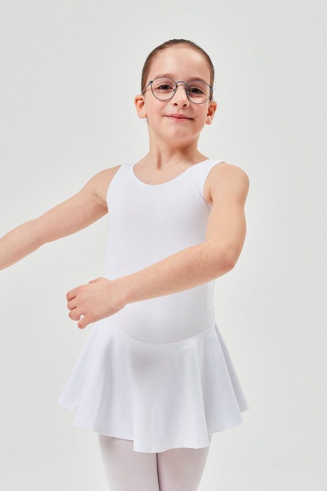 tanzmuster Bodykleid Ballett Trikot Nora mit Röckchen Ballettkleid für Mädchen aus wunderbar weichem Baumwollmaterial von tanzmuster