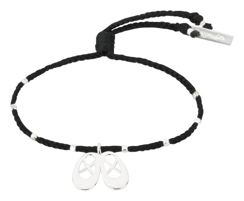 tanzmuster Charm-Armband Geflochtenes Armband mit Ballettschuhe Anhänger, 925 Sterling Silber Plattierung von tanzmuster