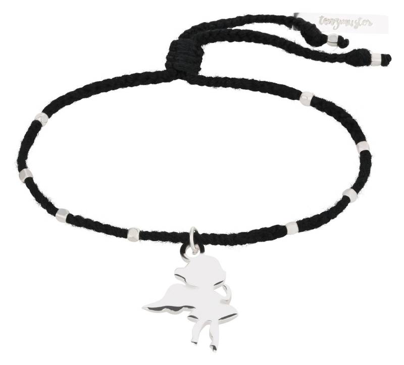 tanzmuster Charm-Armband Geflochtenes Armband mit Schutzengel Ballerina Anhänger, 925 Sterling Silber Plattierung von tanzmuster