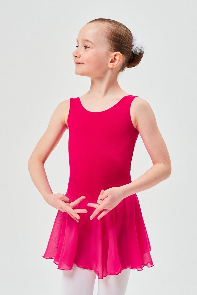 tanzmuster Chiffonkleid Ballett Trikot Minnie mit Chiffon Röckchen Ballettkleid für Mädchen aus wunderbar weichem Baumwollmaterial von tanzmuster