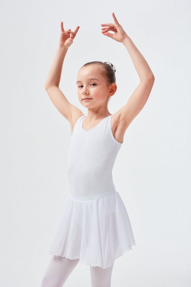 tanzmuster Chiffonkleid Ballett Trikot Minnie mit Chiffon Röckchen Ballettkleid für Mädchen aus wunderbar weichem Baumwollmaterial von tanzmuster