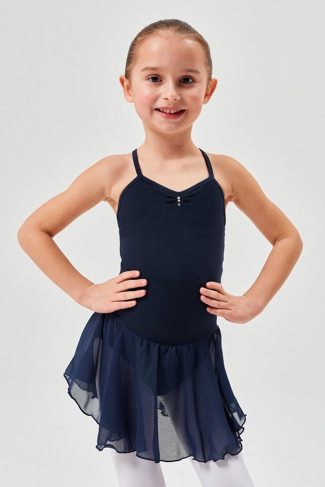 tanzmuster Chiffonkleid Ballettkleid Maja mit Glitzersteinen Mädchen Ballettbody mit Chiffon Röckchen von tanzmuster