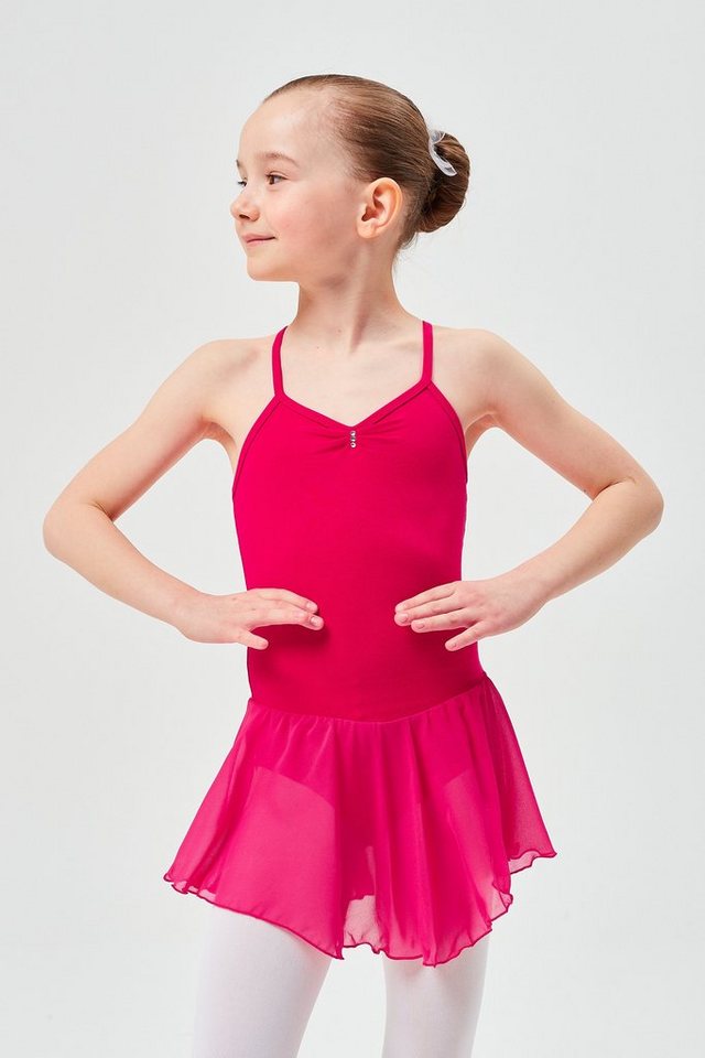 tanzmuster Chiffonkleid Ballettkleid Maja mit Glitzersteinen Mädchen Ballettbody mit Chiffon Röckchen von tanzmuster