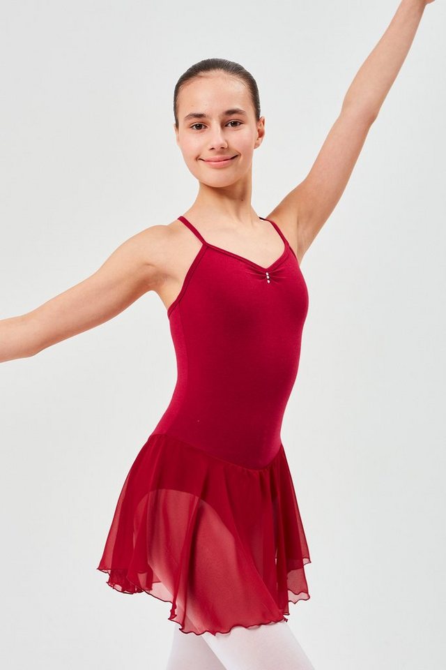 tanzmuster Chiffonkleid Ballettkleid Maja mit Glitzersteinen Mädchen Ballettbody mit Chiffon Röckchen von tanzmuster