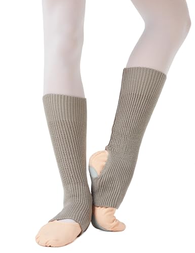 tanzmuster Kinder Ballett Stulpen Leo, 40 cm lang mit Fersenloch, extra weich und warm in anthrazit von tanzmuster