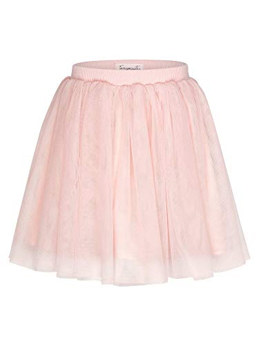tanzmuster Kinder Tüllrock 'Little Ballerina' mit 3 Lagen weichem Tüll und Unterrock in Hellrosa - Blickdicht, Größe:164/170 von tanzmuster