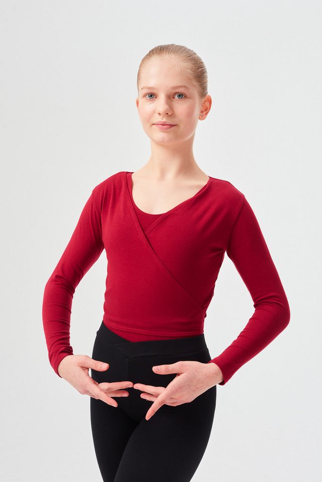 tanzmuster Sweatjacke Ballett Wickelacke Mandy aus weicher Baumwolle Ballettjacke für Mädchen von tanzmuster