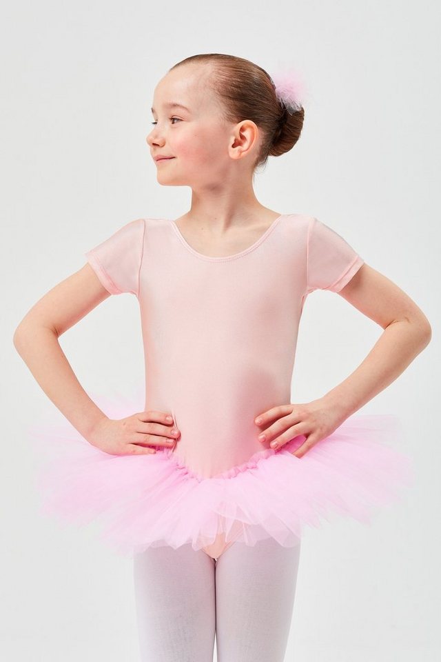 tanzmuster Tüllkleid Ballett Tutu Alina mit kurzem Arm Ballettkleid mit Tüllrock für Mädchen von tanzmuster