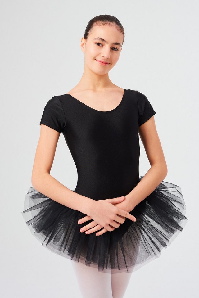 tanzmuster Tüllkleid Ballett Tutu Alina mit kurzem Arm Ballettkleid mit Tüllrock für Mädchen von tanzmuster