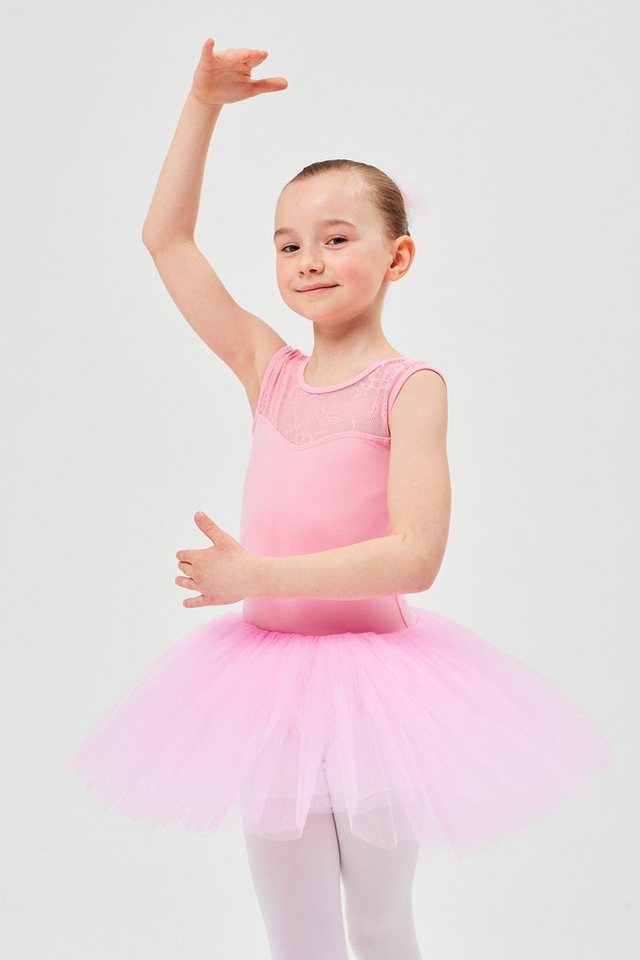 tanzmuster Tüllkleid Ballett Tutu mit Spitzeneinsatz Ballettkleid aus weicher Baumwolle mit langem Tüllrock, für Mädchen von tanzmuster