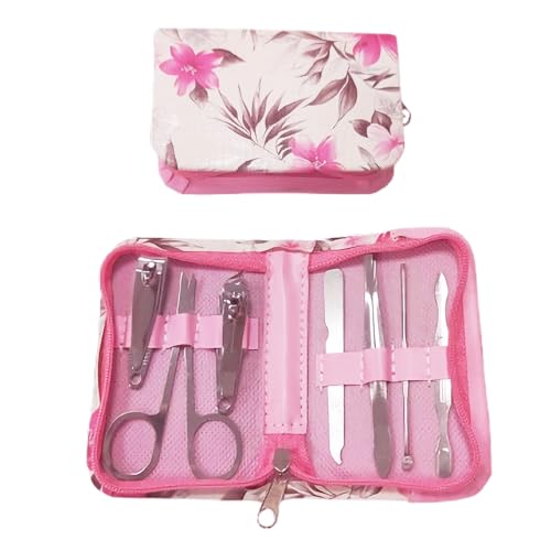 Nagelknipser, 7-tlg Maniküreset Nagelpflegeset Damen Edelstahl Werkzeuge Nagelset für Damen und Herren mit Etui Pediküre Set Nagelschere Nagelknipser Pinzette Beauty Tools für Zuhause Reisen von taobosec