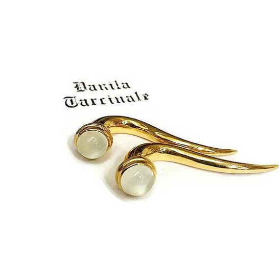 Ohrgewichte, Selene, Gold Vermeil Und Mondstein Größe 7/8 Mm Loch. Handgefertigt in London Uk Ohrgewichte, Selene, Gold Vermeil Und Mondstein Größe 7/8 Mm Loch. Handgefertigt in London Uk von tarcinale
