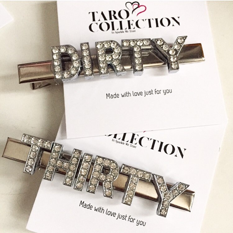 30.geburtstagsgeschenk, Dirtythirty Haarspangen, Haarspange Zum 30.geburtstag, Geschenk Nach Maß 30.geburtstagsgeschenk, Dirtythirty Haarspangen, Haarspange Zum 30.geburtstag, Geschenk Nach Maß von tarocollection