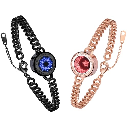 tartoow Long Distance Touch Vibration Armbänder Geschenke für Fernbeziehungen Für Freundin und Freund Liebesarmbänder für Paare Bluetooth G001 Schwarz S Gold M tartoow Long Distance Touch Vibration Armbänder Geschenke für Fernbeziehungen Für Freundin und Freund Liebesarmbänder für Paare Bluetooth G001 Schwarz S Gold M von tartoow