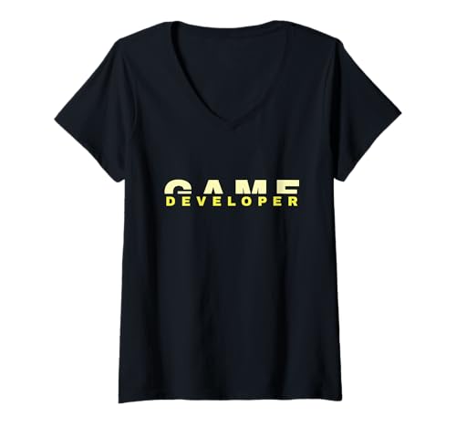 Damen Game Developer Game Design Programmierer T-Shirt mit V-Ausschnitt von tatia4design