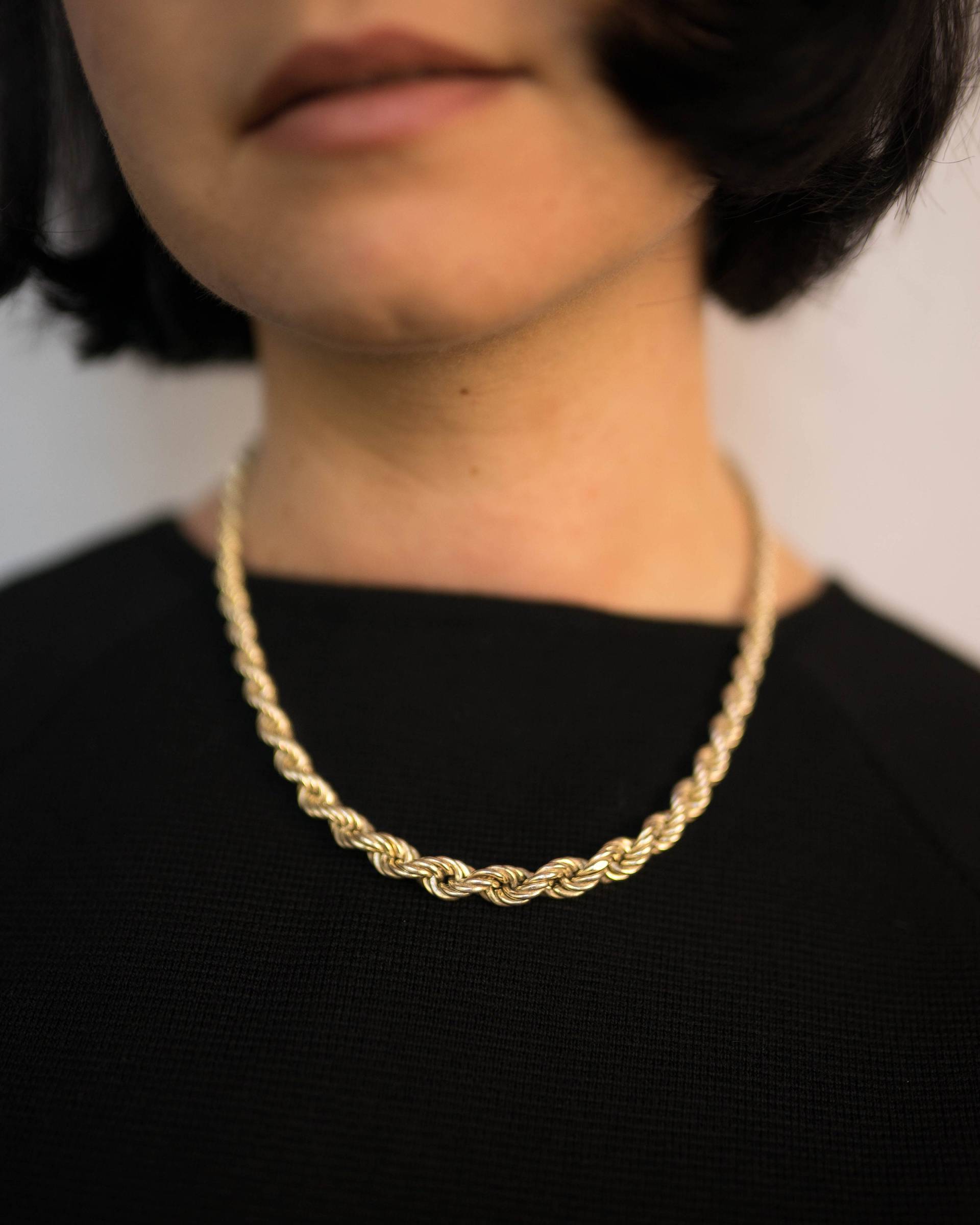 Vintage Sterling Silber Seil Halskette & Armband Set von tbymallano