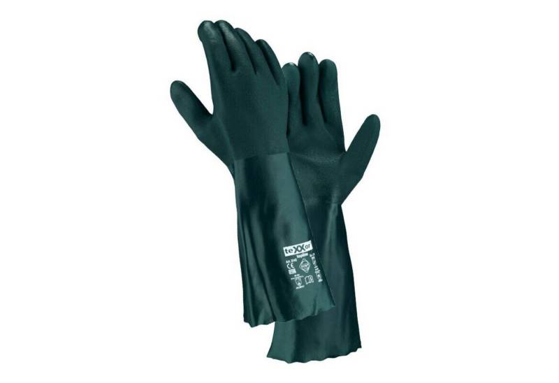 teXXor Chemikalien-Schutzhandschuhe Topline Chemikalienschutz-Handschuhe Pvc 40 cm 2142 (Packung, 12-St., VPE= 12-60 Paar, Gr 8-10) Chemiebeständig/ Stulpe von teXXor