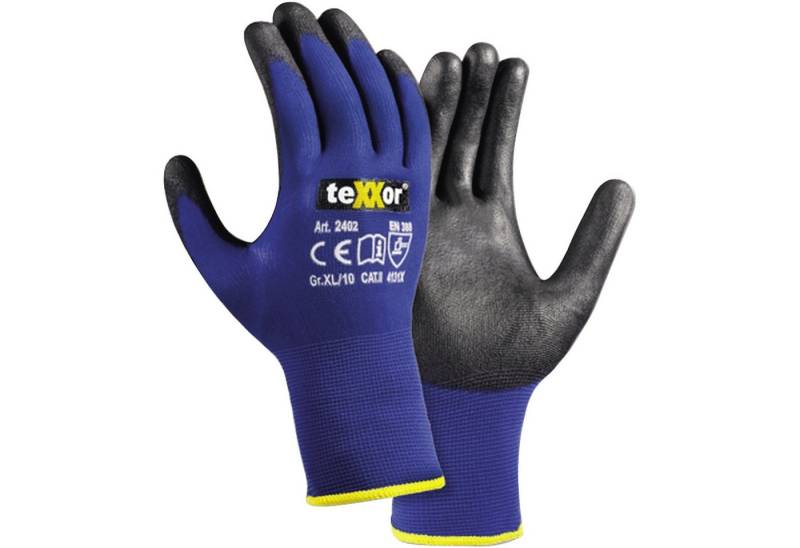 teXXor Nitril-Handschuhe Handschuh TOUCH 2402_9 Nylon/Strick bl/schwarz Gr. 9 von teXXor