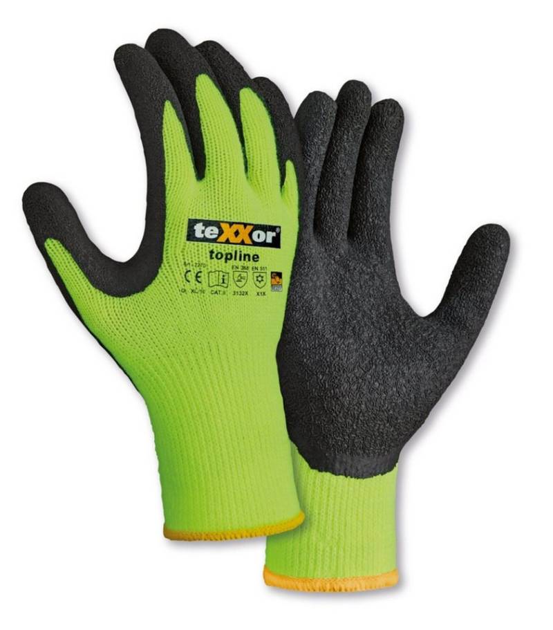 teXXor Winter-Arbeitshandschuhe 2270 Winterhandschuh Polyacryl Thermo Kältehandschuh (Packung, 12-St., VPE=12-144, Gr7-11) Neon/Atmungsaktiv von teXXor