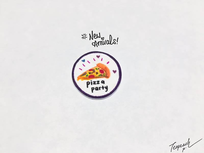 Pizza Party Pin Oder Magnet, Abzeichen; Ist Lebensnadel; Pizzaknopf; Liebe, Käsepizza; 4 Lyf; Anstecker, Kitschig von teapeach