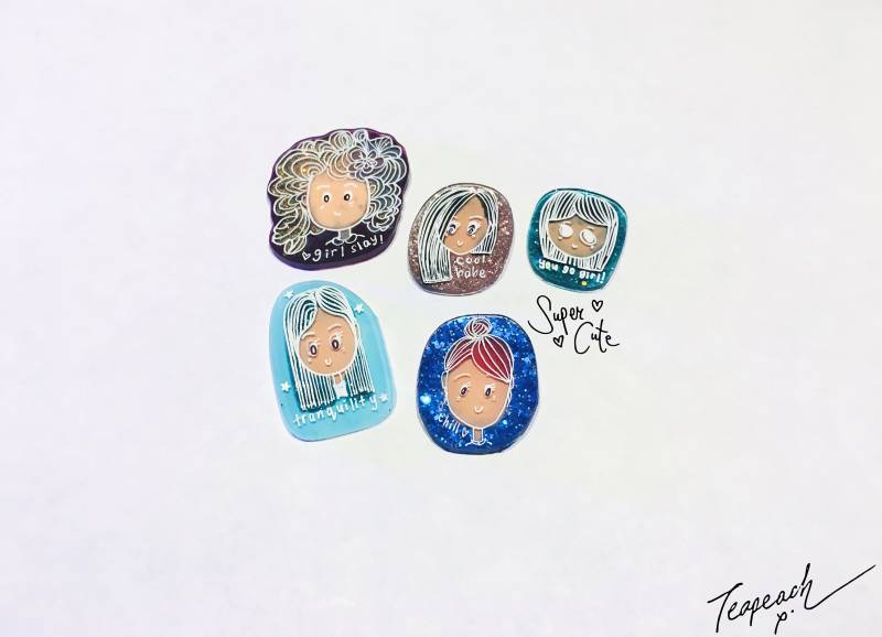 Sassy Strong Girls Pin/Magnete - Relax, Cool Babe, You Go Girl, Gal Slay, Sassy Glitter Pin, Girls, Day, Girl Power, Gurl von teapeach